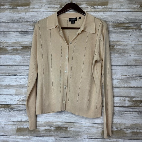 J. Peterman Other - The J. Peterman Company Men’s Casual Tan Silk Button Up Shirt Size Large